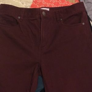 cranberry colored jeans